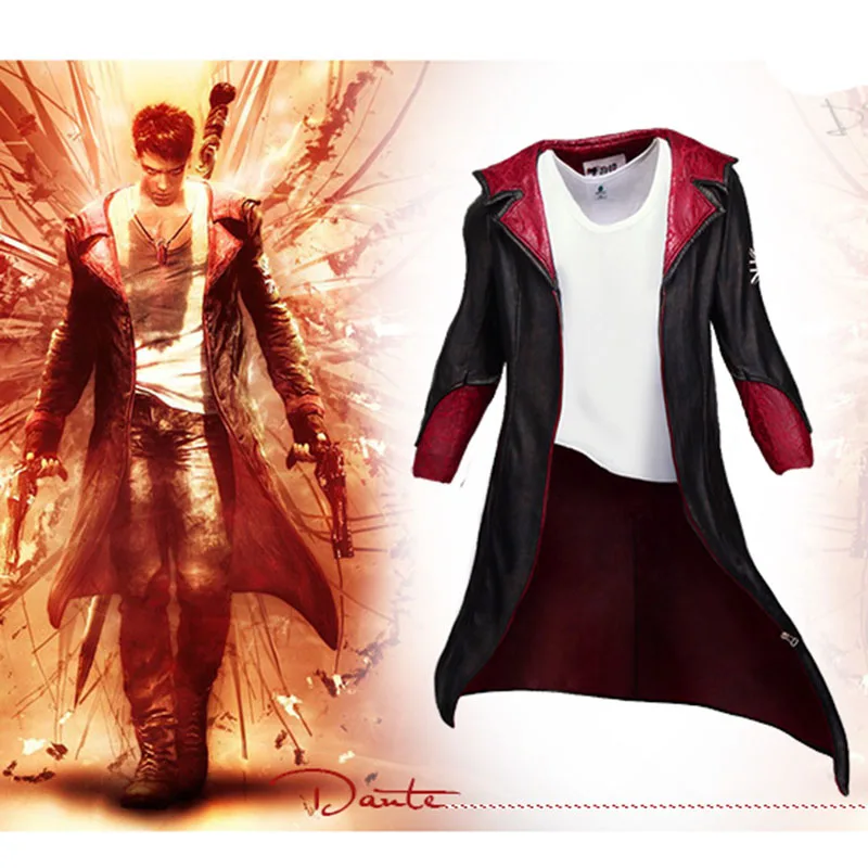  HOLRAN Devil May Cry 5 DMC Dante Men's Leather Coat Jacket  Cosplay Costumes : Clothing, Shoes & Jewelry