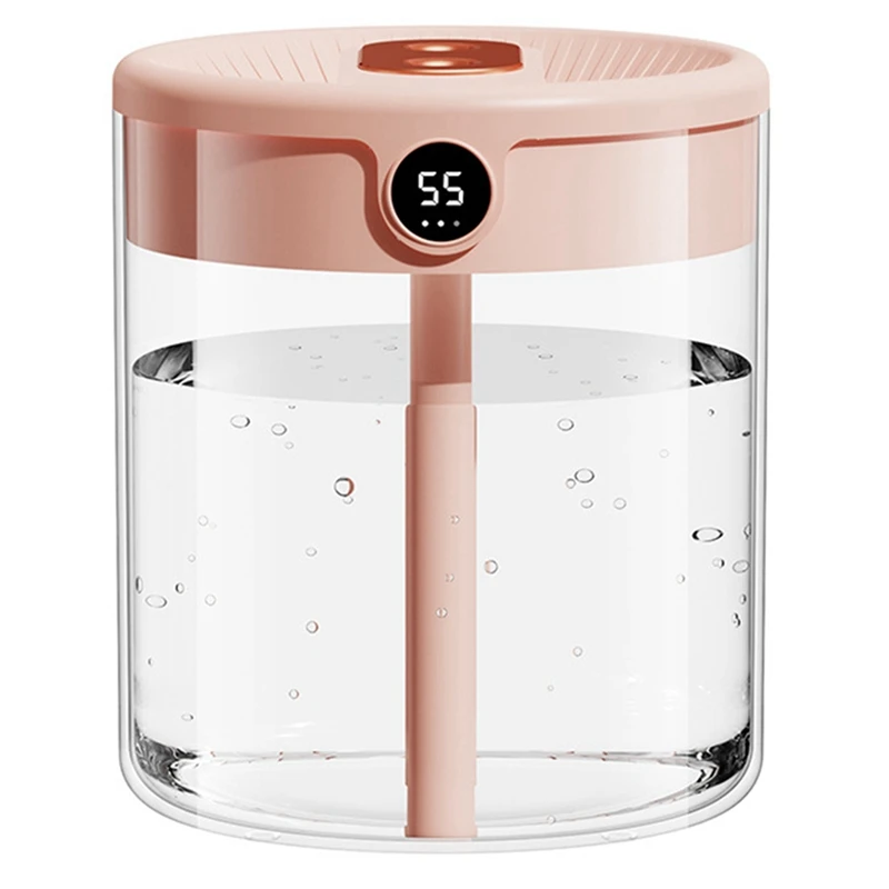 

Air Humidifier Big Capacity With LCD Humidity Display Night Light Double Nozzle Essential Oil Diffuser For Home