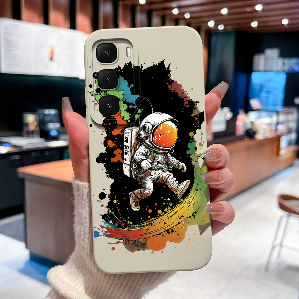 Fashionable Black Cat Pattern Shockproof Phone Case - Soft Liquid Silicone Cover in Black