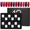 ROSALIND 2/4/6/12Pcs/set Classic Red Series Gel Polish Set Soak Off UV Lamp Nail Gel Shiny Bright For Nail Art Design 1