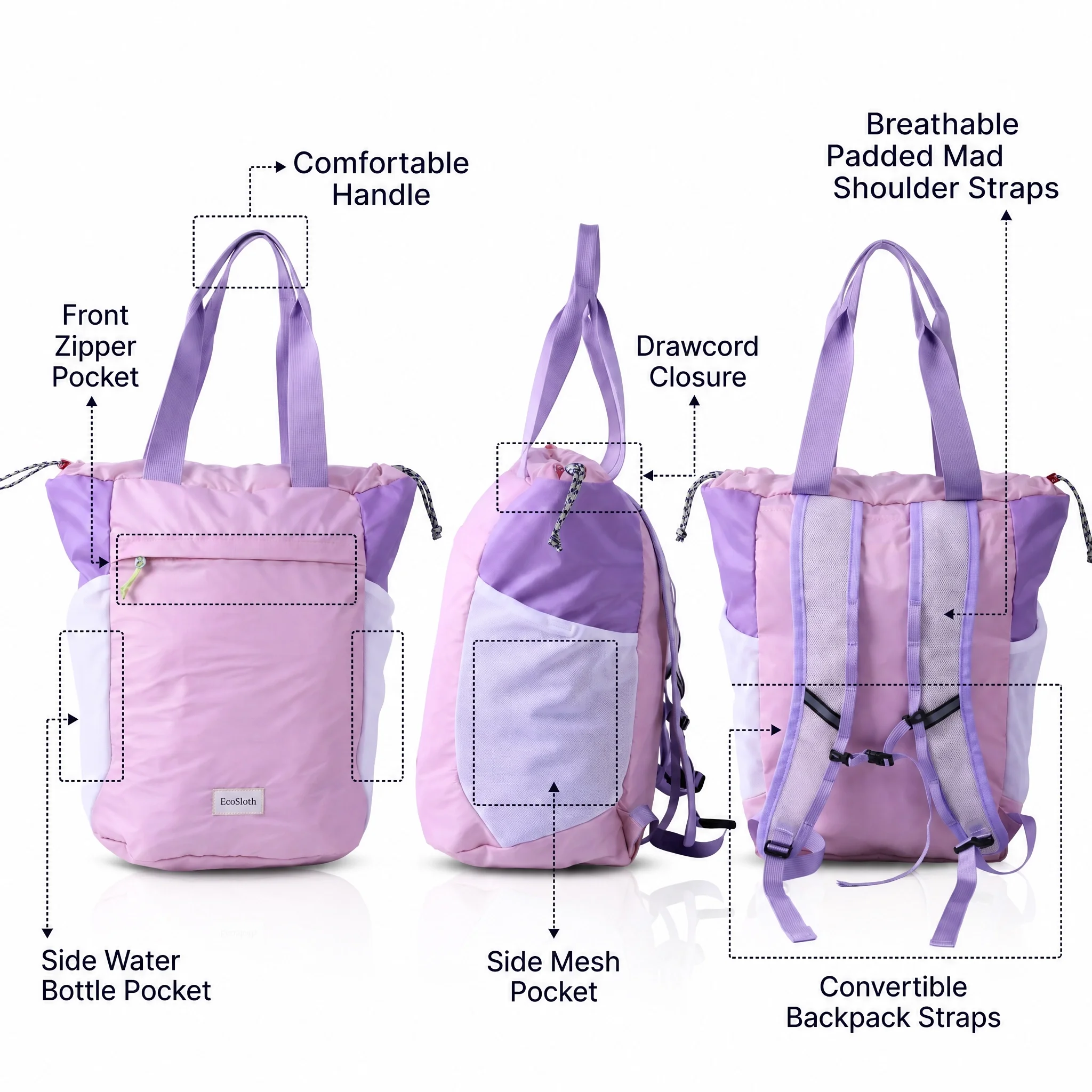 EcoSloth Foldable Tactical Backpack With Water Resistant & Large Capacity Airplane Travel Carbin Duffle Bag School Work Daypack 3