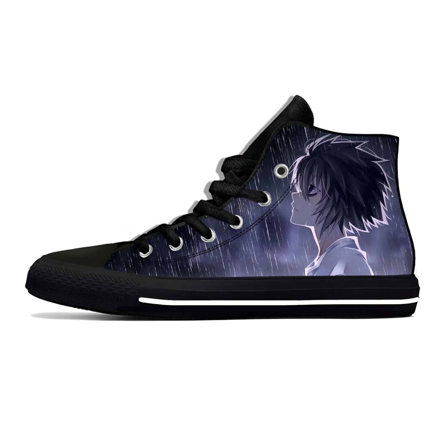 Japanese Anime Manga Cartoon Death Note L Lawliet Casual Cloth Shoes High Top Lightweight Breathable 3D Print Men Women Sneakers