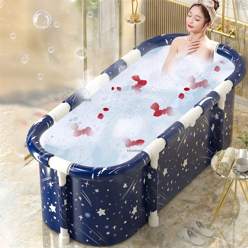 

Full Body Sweat Steaming Folding Bathtub for Adult Thicken Portable Bath Barrel Home Spa Sauna Insulation Foldable Bath Bucket M