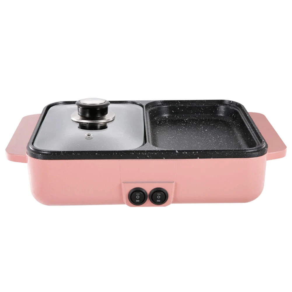 1200W Electric Hot Pot Cooker BBQ Grill 2 IN 1 Multifunctional Electric BBQ Grill Non Stick Plate Pan Electric Pressure Cooker 5