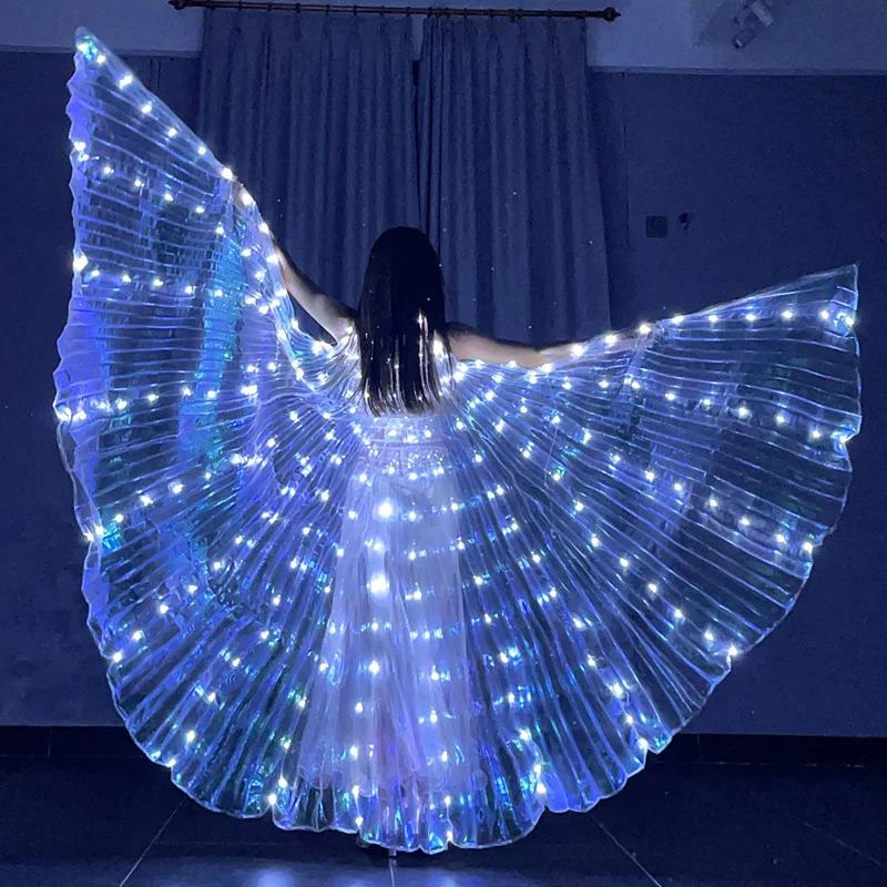 LED Luminous Belly Dance Wings Cloak Stage Performence Supplies Glowing Butterfly Fairy Wing Props fairy wings cloak