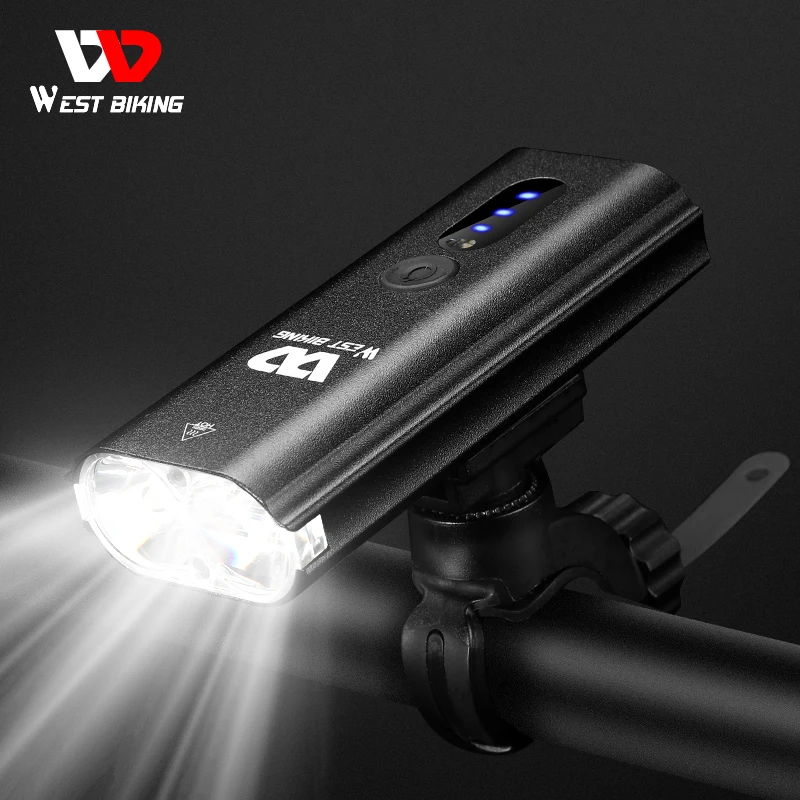 West Biking 1600 Lumen Bicycle Front Light Dual LED 5200 mAh YP0701309