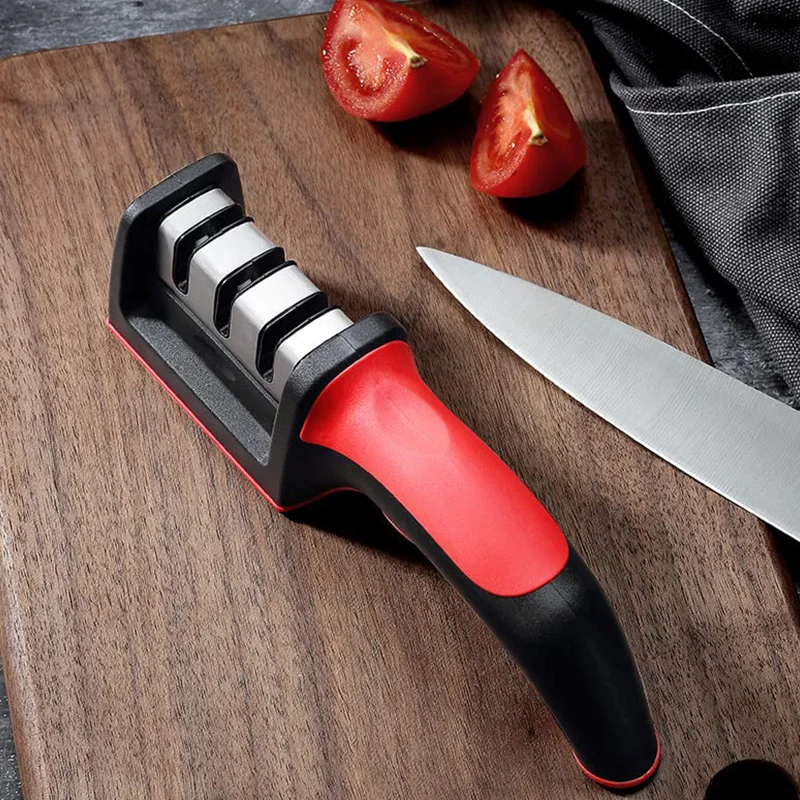 1Pcs Manual Kitchen Knife Accessory Sharpening Tool Ceramic 3 Stage Professional Kitchen Knife Sharpener