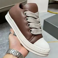 Spring Black Ro Casual Shoes Men Low Top Genuine Leather Giant Lace Up Down Jacket Luxury Designer Sneakers Owen Women Trainers 1