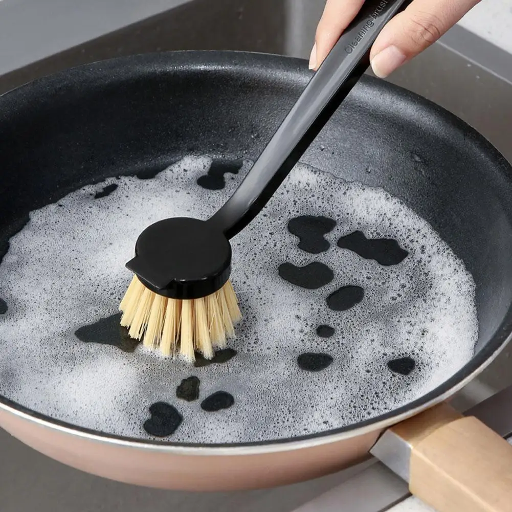 

1pcs Long Handle Cleaning Brush Dishwashing Pots Pans Brush Oil Free Not Hurt Pot Kitchen Home Cleaning Brush Household Supplies