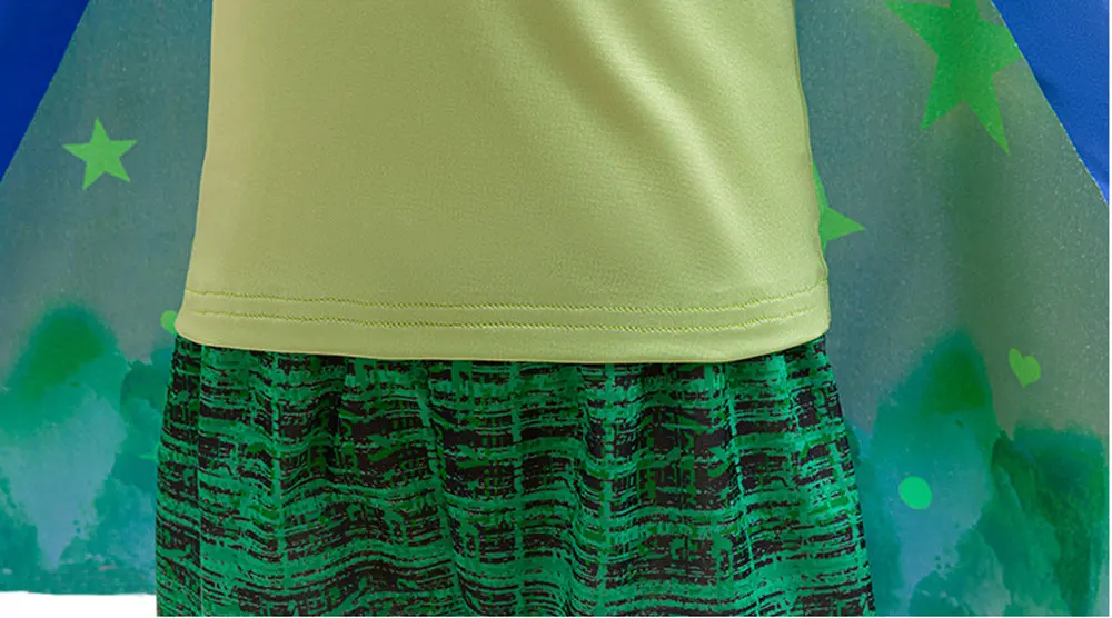 2025 디즈니 신작 영화 '엘리오' 소년 코스프레 엘리오 같은 멋진 반팔 파란색 의상 상의 + 하의 + 눈가리개 + 망토 슈트