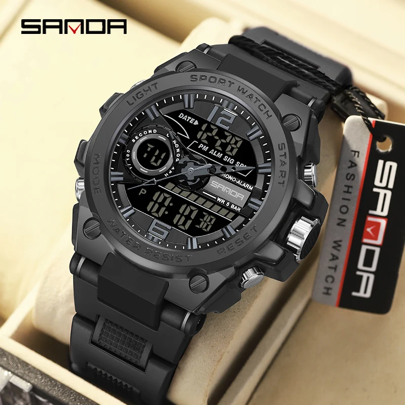 2023 Sports Men's Watches Top Brand Luxury Military Quartz Watch Men Waterproof S Shock Male Clock relogio masculino SANDA 9010