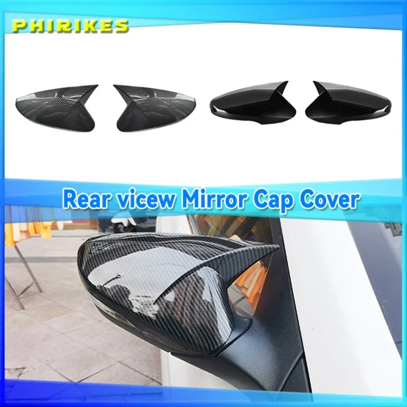 

for Hyundai Elantra 2012-2018 ABS rearview mirror protective shell Chrome carbon fiber decorative horn cover exterior