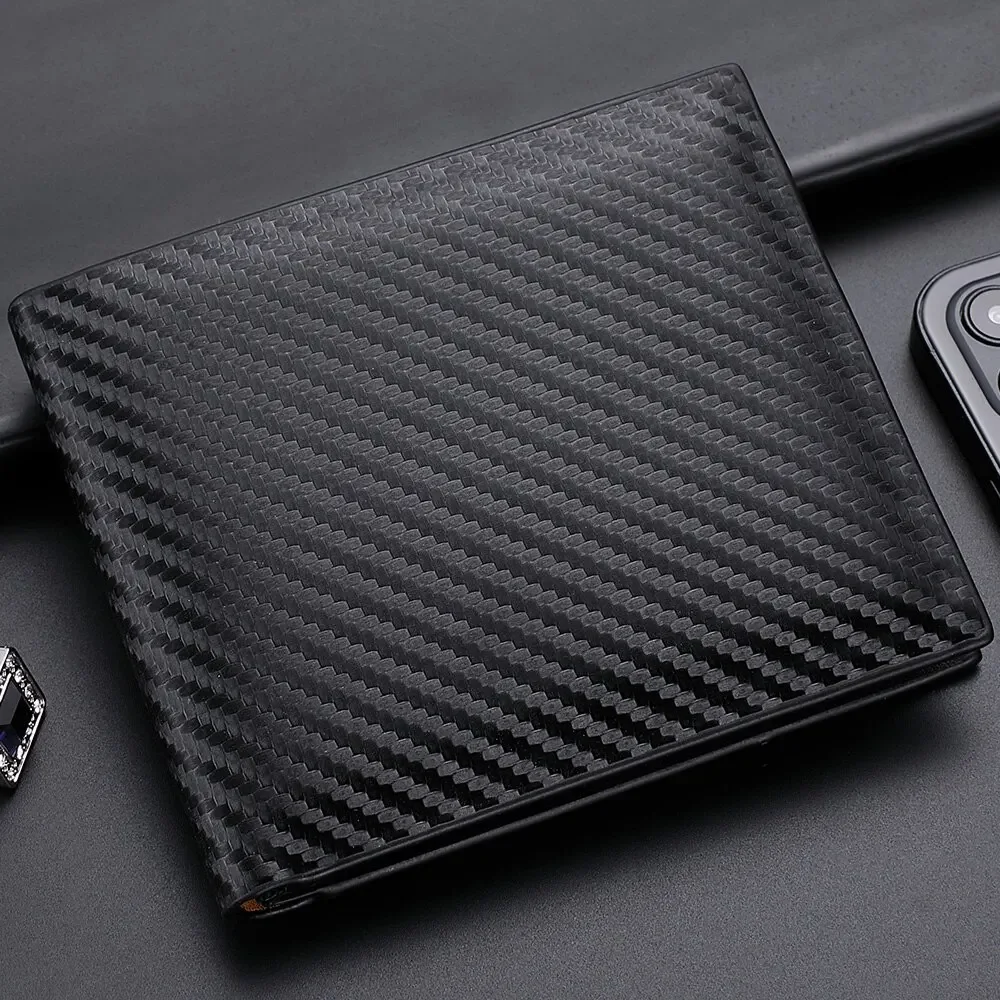 2026 Men's Carbon Fiber Short Wallet image 1