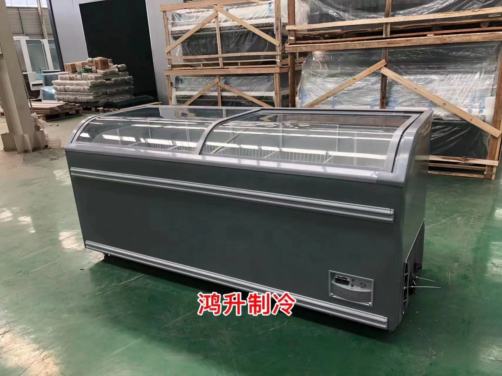 Supermarket Freezer Mall Refrigerator Display Showcase Freezing 0 To -18 Degree Commercial Deep Chest Freezer Big Capacity