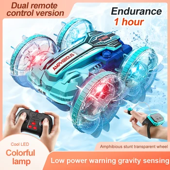 Two-sided stunt amphibious remote control car with gesture sensing 2.4G four-drive power dual 360° tilt gift for children 1