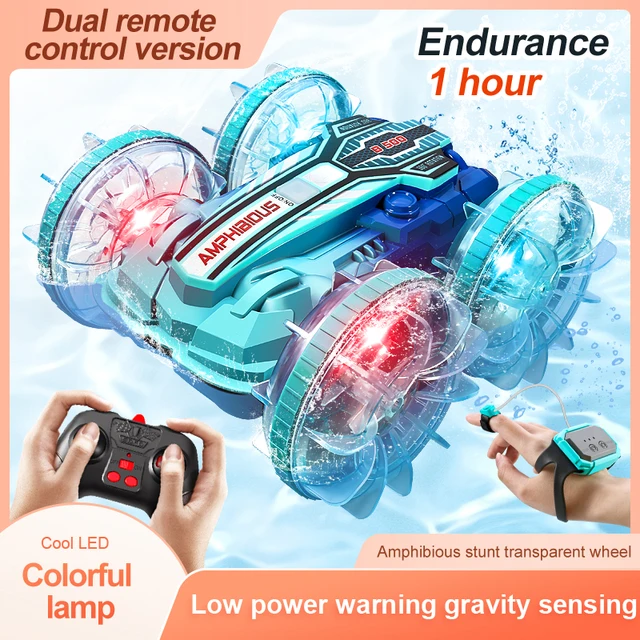 Two-sided stunt amphibious remote control car with gesture sensing 2.4G four-drive power dual 360° tilt gift for children 1