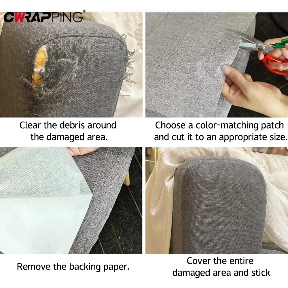 20x28cm Multiple Color Linen Patch Sofa Bed Chair Car Seat Furniture Linen Fabric Repair Patches Self Adhesive DIY Fix Patch
