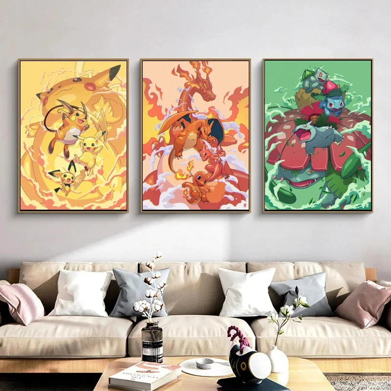 

Poster Pokemon Pikachu Canvas Artwork Painting Wall Decoration Birthday Gifts Prints and Prints Poster Home Kid Action Figures