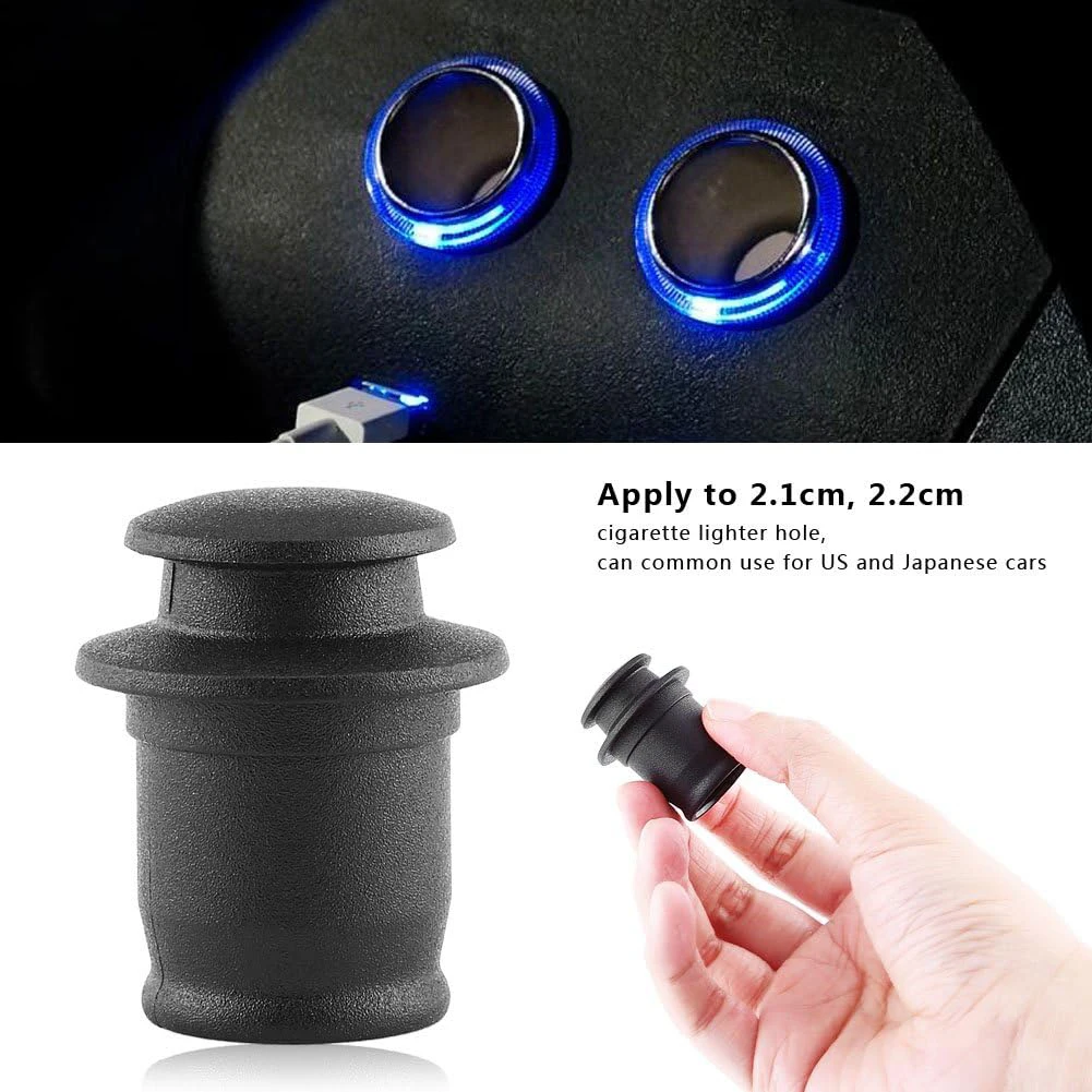 Universal Cigarette Lighter Cover Waterproof Dustproof Plug Cover 2.1/2.2cm Hole Car Cigarette Lighter Socket Protector Dust Cap