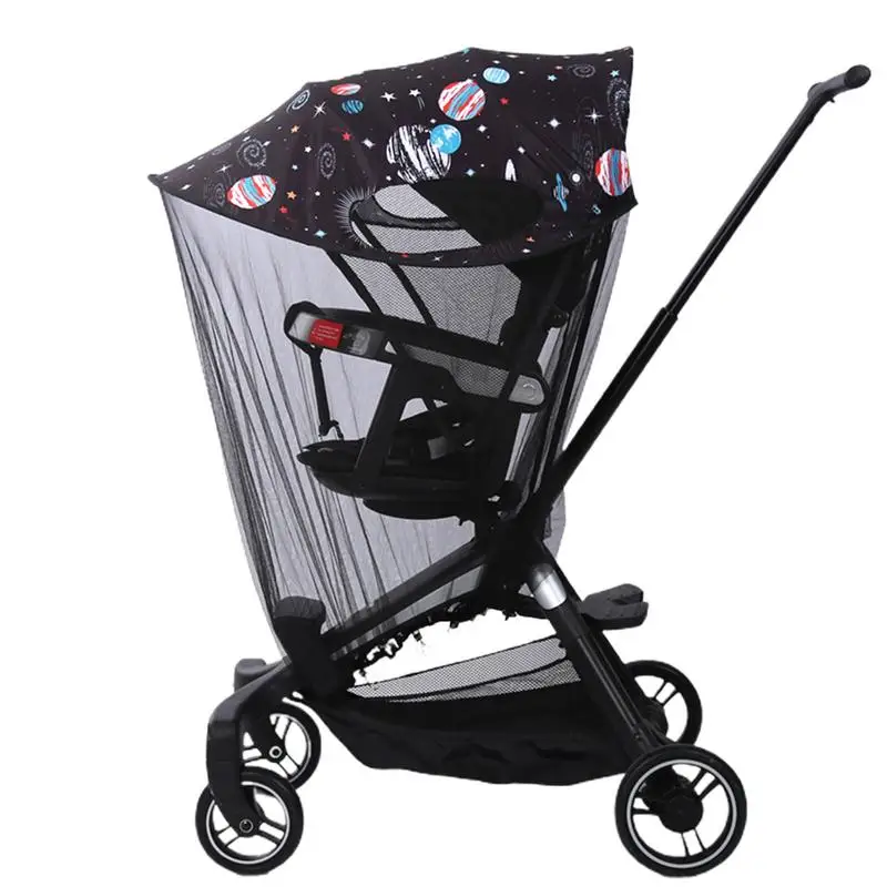 

Universal Stroller Cover With Shield Netting Universal Pram Canopy For Baby Stroller Accessories Adjustable Foldable Stroller