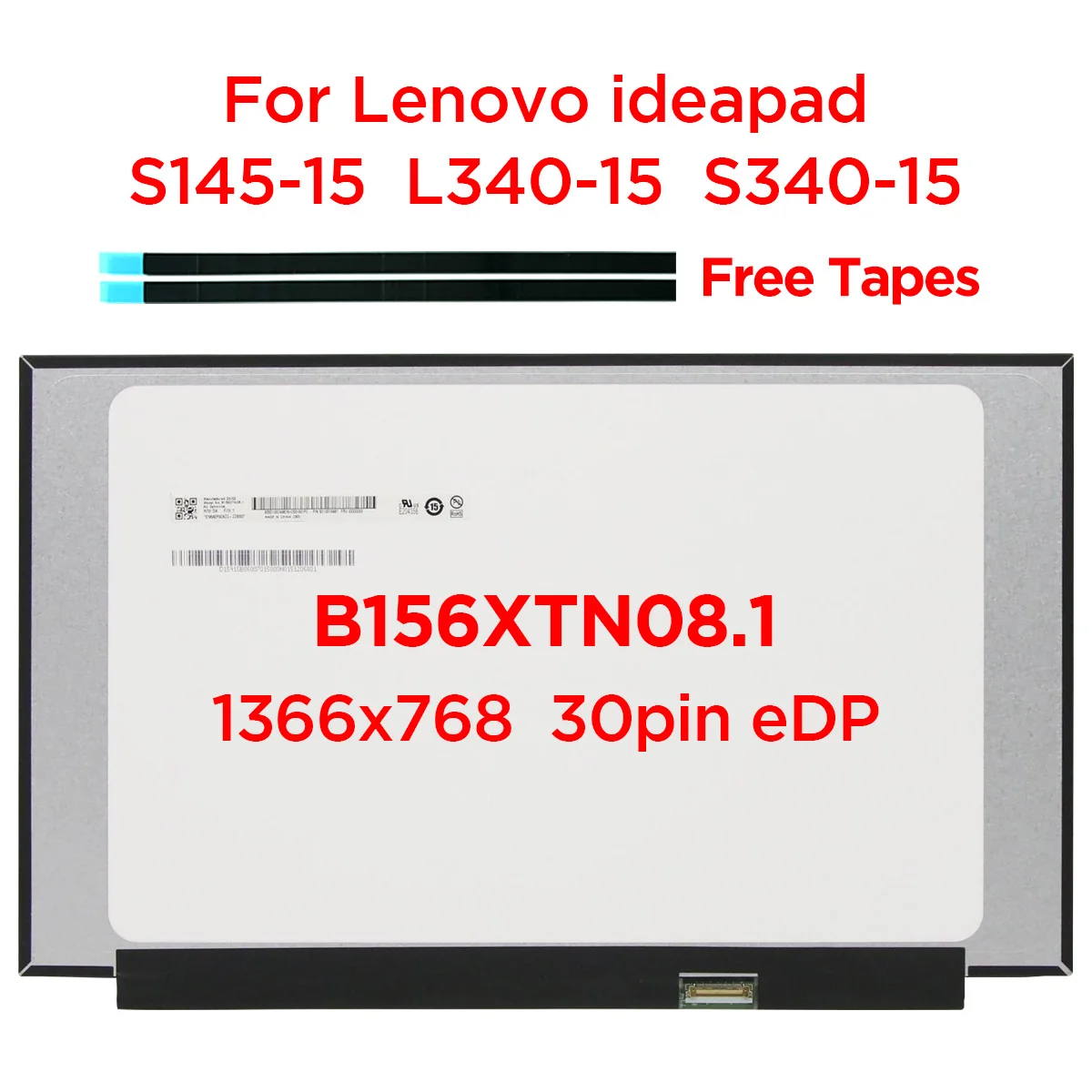 15.6 Ʈ LCD ȭ B156XTN08.1 NT156WHM-N44 N156BGA-EA3 C2 C3 C4  ideapad S145-15 S340-15 L340-15 1366x768 30pin