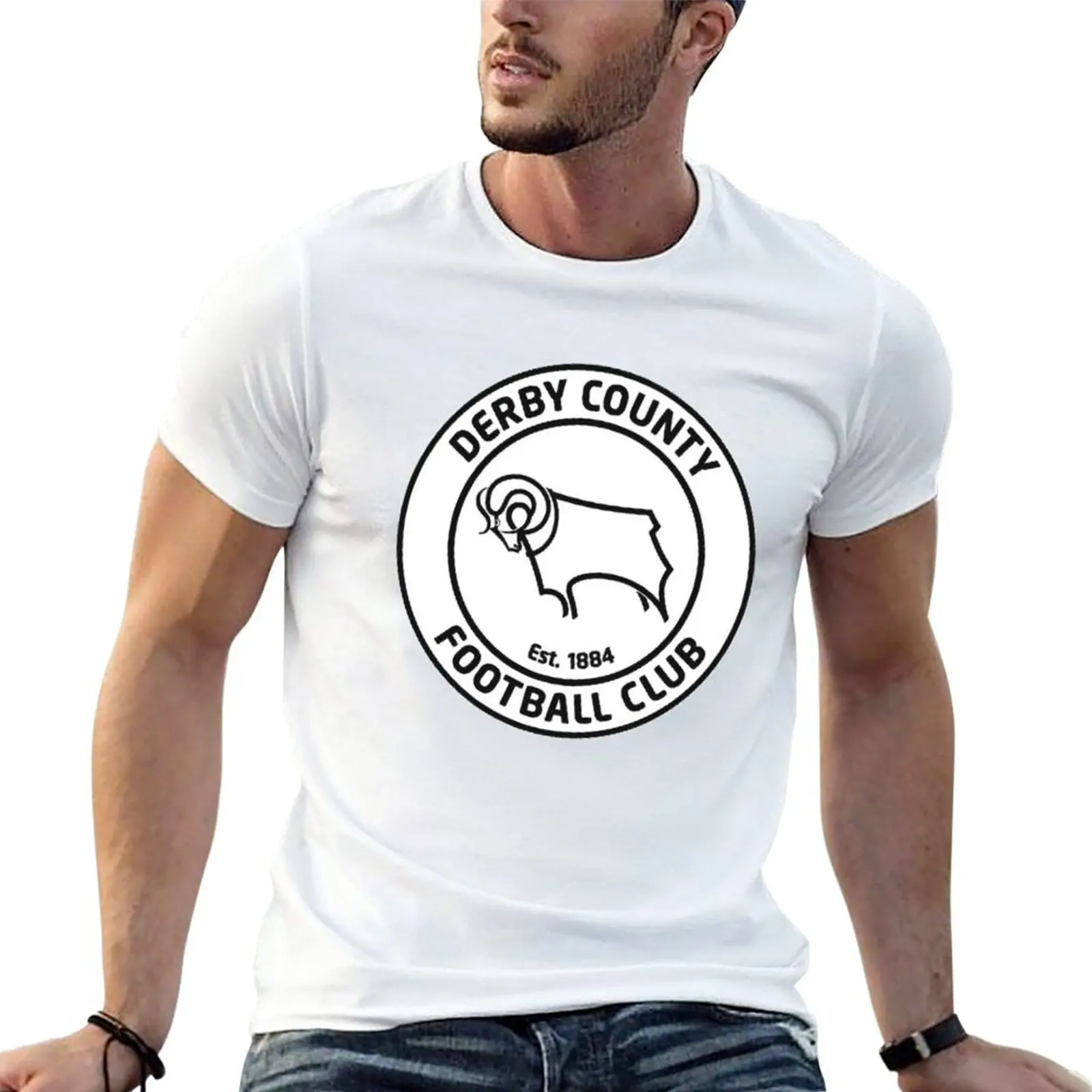 Derby White Rams T-Shirt Magliette Pesanti Maglietta Sublime Abbigliamento Hippie Magliette Personalizzate Magliette Per Uomo