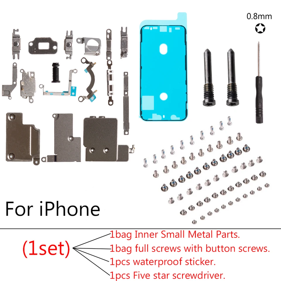 1set Full screw+Inner Accessories For iPhone X XS XR XS MAX 7G 8G