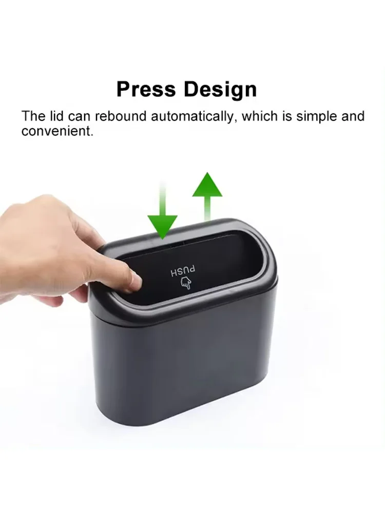 car trash can 1pcs Portable Hanging Car Trash Can+1 Roll Garbage Bag, Efficient Storage, Keep Your Car Clean, Environmentally Friendly Materia