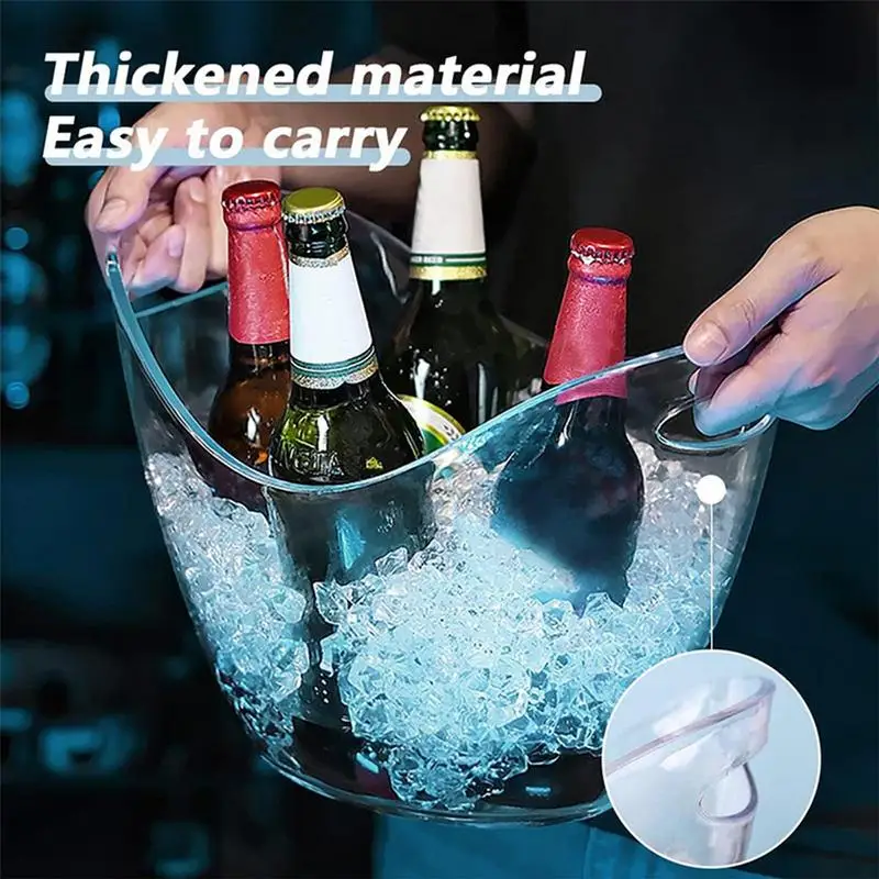 Bucket Drink Tub Scoops Cooling Ice Bucket for Champagne Wine Beer Bar Supplies