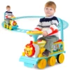 6V Electric Kids Ride On Train Motorized Train Toy w/ Track & 6 Wheels Blue 1