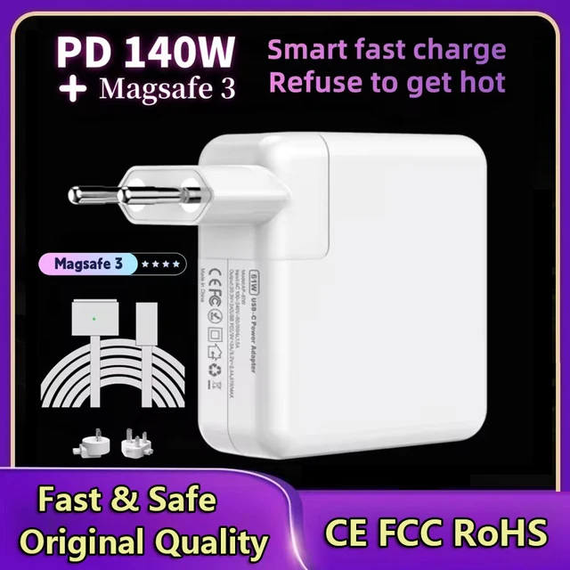 140W USB C to Magnetic 3 Cable, Charger for Mac Book Pro 16,15,14,13 inch,2021-2023 M1 M2 Mac Book Air Laptop Power Adapter