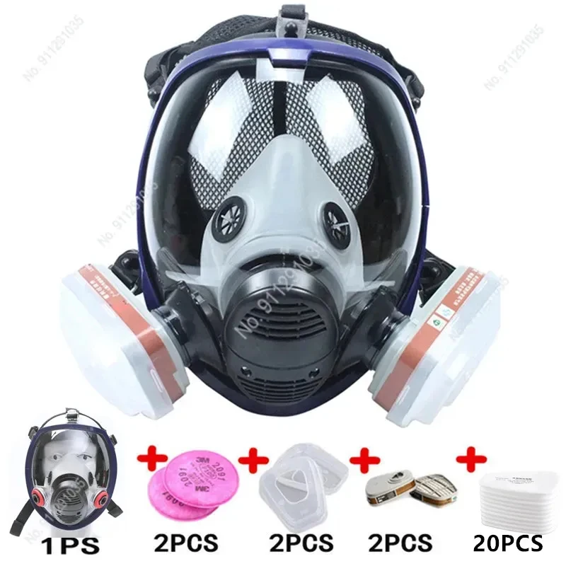 Maschera Chimica 6800 Maschera Antigas Respiratore Antipolvere Vernice Spray Antiparassitario Filtri Integrali In Silicone Per Laboratorio Weldin