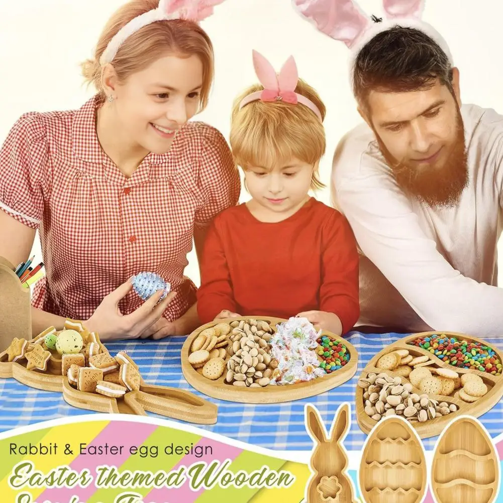 Wooden Pallet Candies Nuts Fruits Serving Tray Easter Bunny Wooden Pallet Tray for Candies Fruits Oak Wood Craft for Jewelry 3