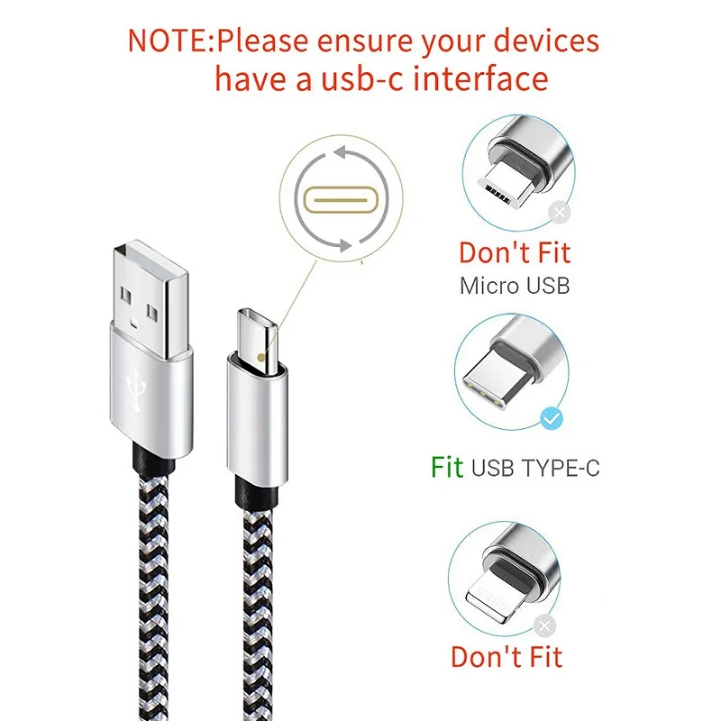 Premium Nylon USB A to Type C Fast Charging Cable