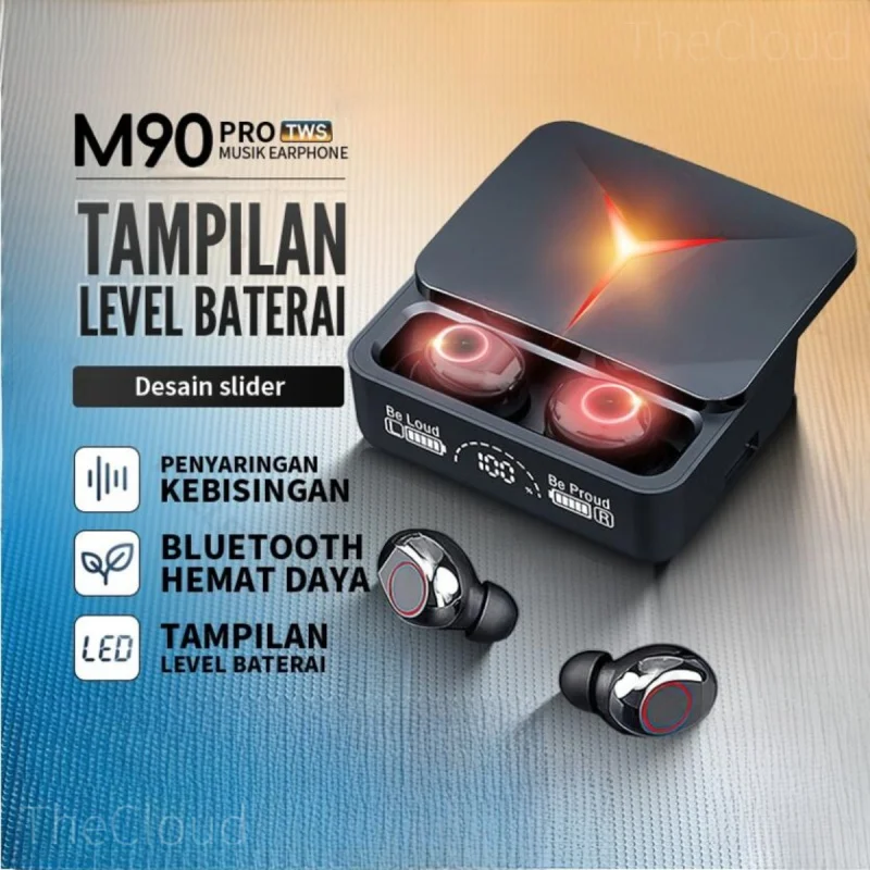New LED display M90 pro TWS wireless headphone noise reduction gaming earphone Bluetooth 5.3 Sport music earbuds for phones 2