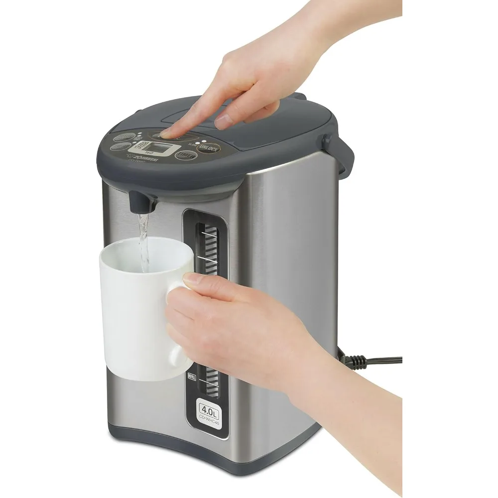 Water Boiler & Warmer, 135 oz, Micro Computerized Temperature Control, With Water level Gauge, Stainless Gray, Household