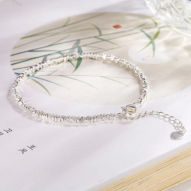 925 Silver Ankle Chain For Female Summer Feet Jewelry Accessories