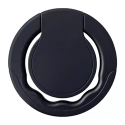 Rotating Plastic Tablet Stand Holder with Reusable Adhesive (Black)