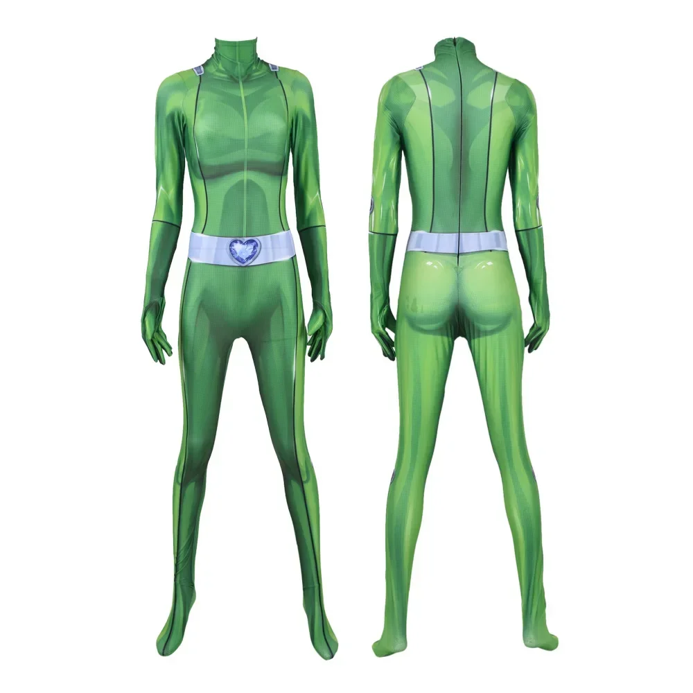 Totally Spies cosplay bodysuit voor volwassenen en kinderen, anime Clover Ewing jumpsuits, Halloween Samantha Simpson Alexandra