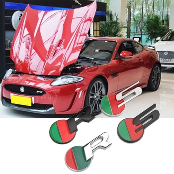 3D Metal S R Logo Car Sticker Side Fender Rear Trunk Emblem Badge Decals for Jaguar X-TYPE F-TYPE XE XF XJ XJR XFR Accessories 1