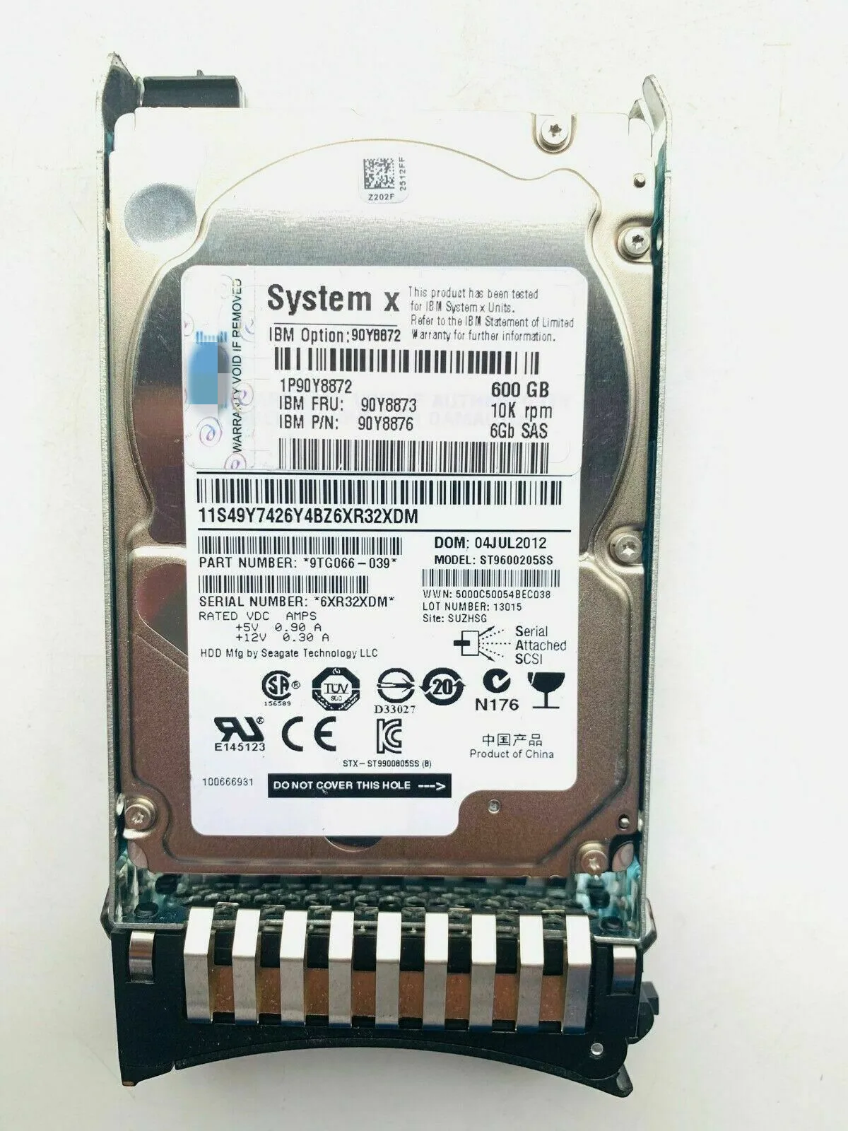 

FOR 90Y8872 90Y8873 90Y8874 90Y8876 600GB 10K 6G 2.5" SAS G2HS HARD DRIVE