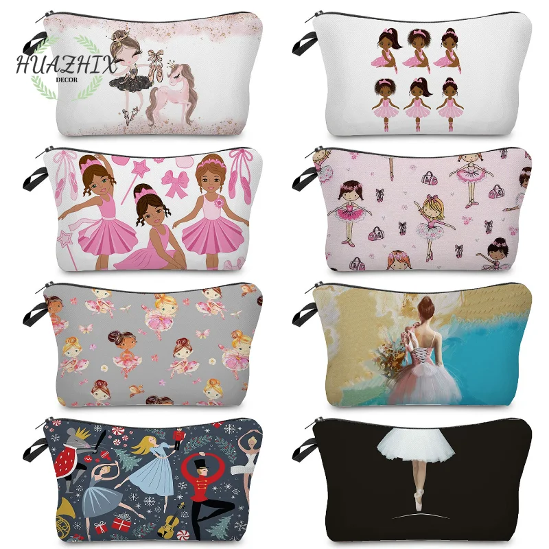 

Ballet Art Girl Cartoon Cosmetic Bags Fashion Printed Toiletries Organizer Small Purse Various Styles Clutches Decorative Casual