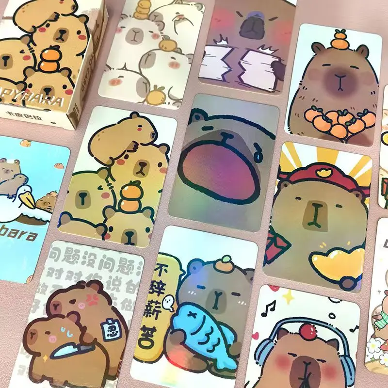 Anime Capybara Double Sided Printing Card 50Pcs/Set for Gift and collection