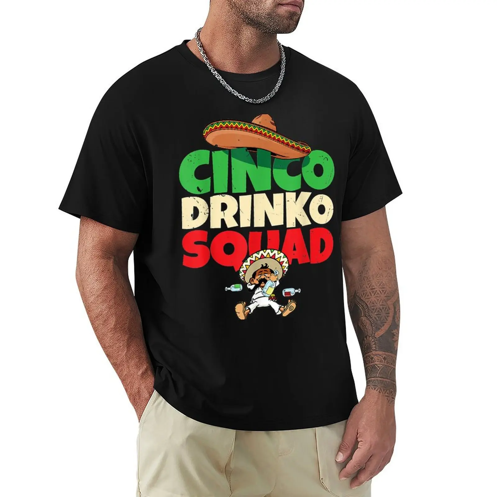 

Cinco Drinko Squad Drinking Party Fiesta Funny(2) T-Shirt plus sizes vintage clothes plain mens graphic t-shirts pack