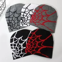 Knitting Spider Web Design Hat Skullies Beanies for Men Women Pullover Pile Cap Y2k Goth Warm Beanie Hats New Hip-hop Street Cap - Image 2