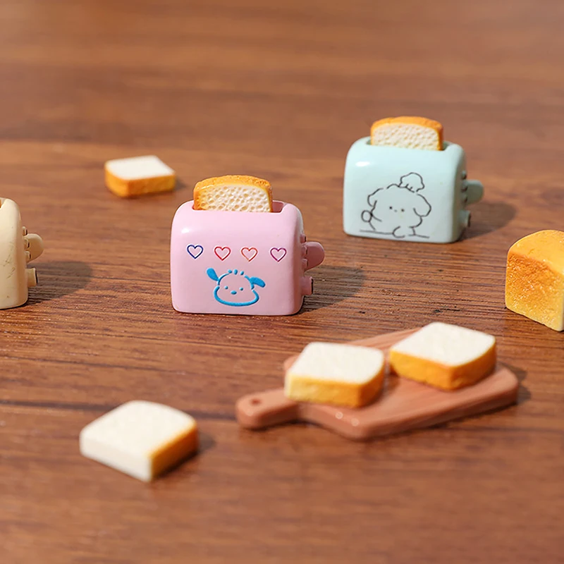 1/2PCS Doll House Mini Simulated Toast Bread Maker Food Play Decoration DIY Model Miniatures Scene Props Resin Accessories 4