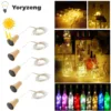 5Pcs Solar Power 10 20LEDs Wine Bottle String Light Copper Wire Fairy Lights Cork Shape Christmas Lamp For Party Garden Decor 1