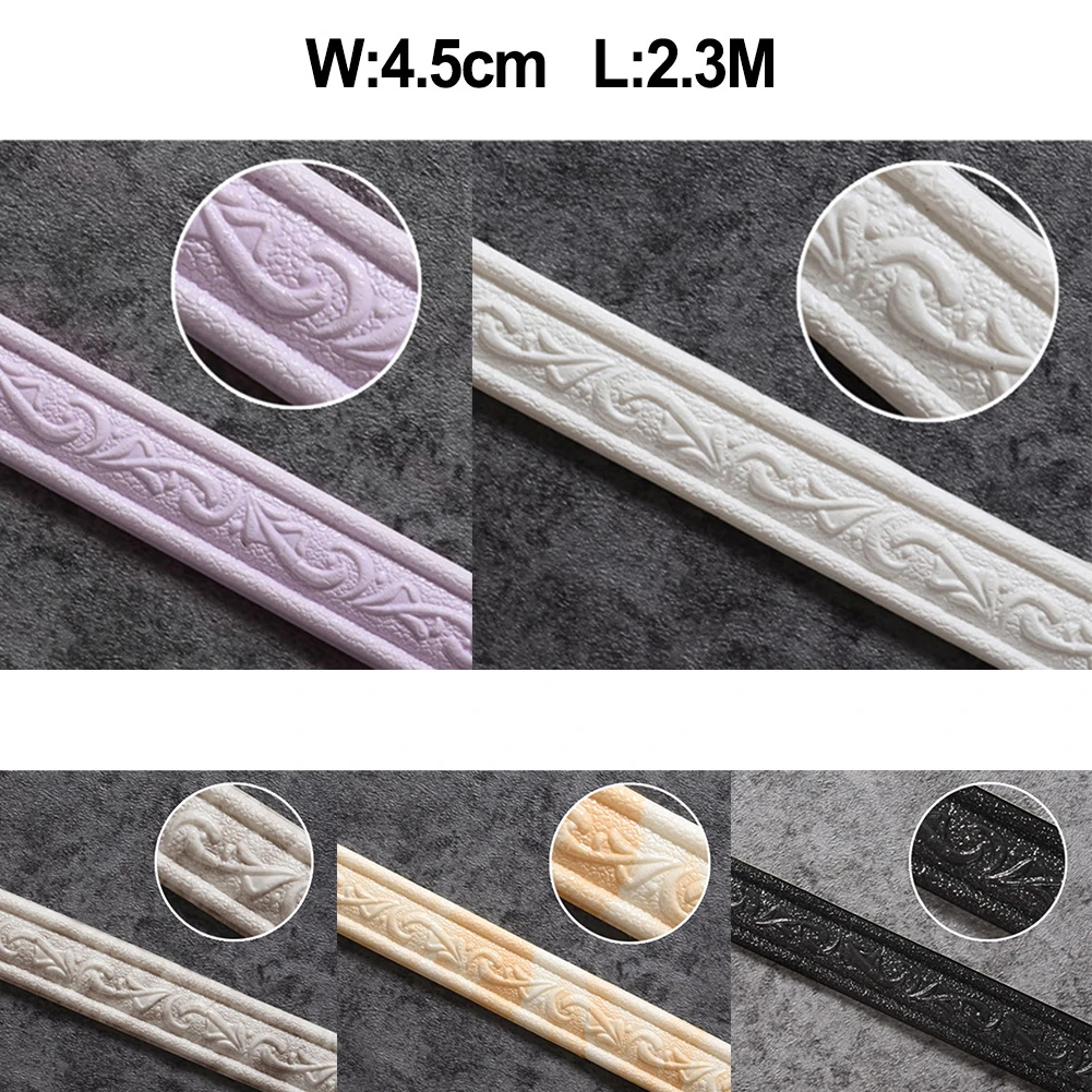 Self Adhesive Wallpaper 2.3m 3D Wall Trim
