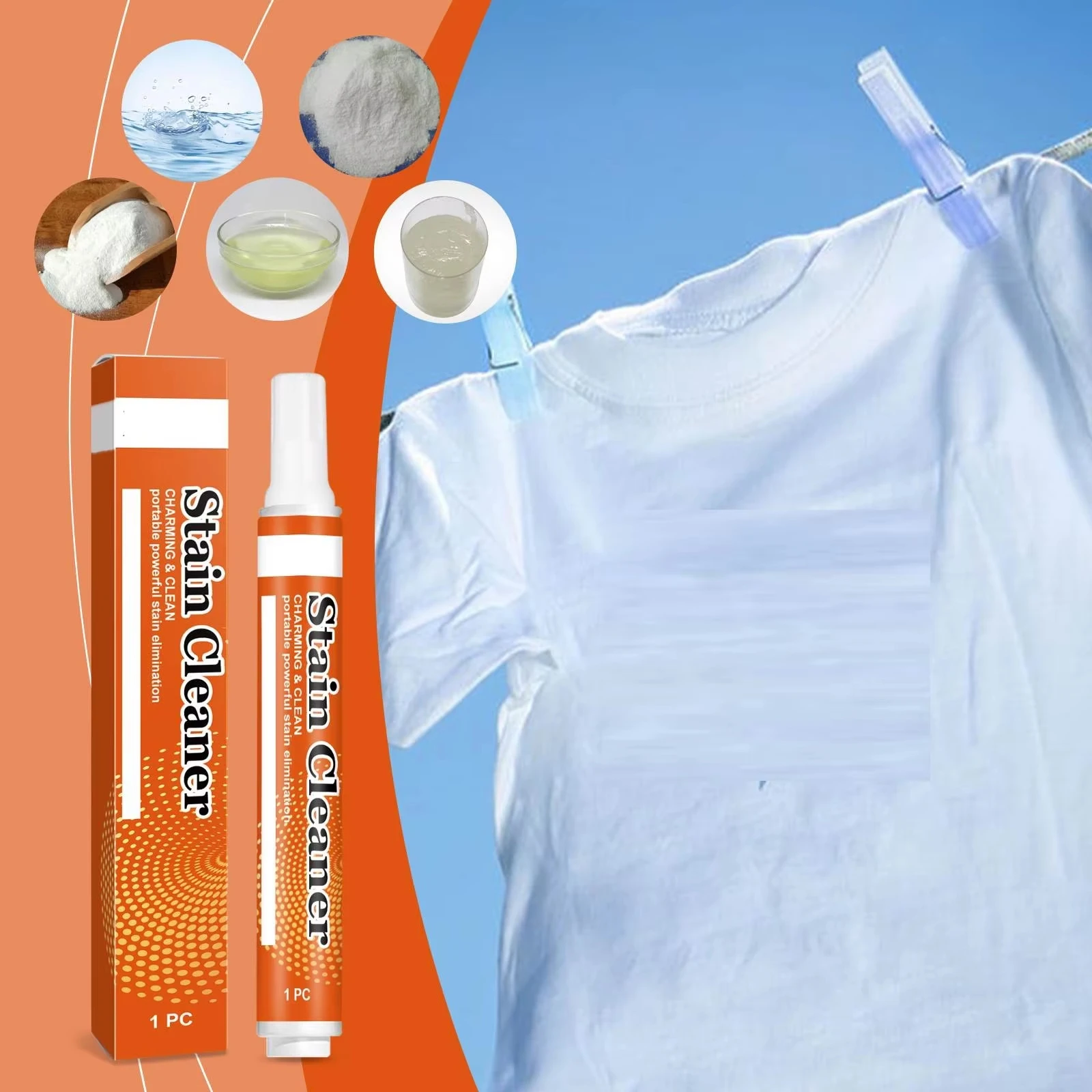 Description Picture 3 of itemStain Remover for Clothes Instant Spot Cleaner Decontamination Pen Multipurpose Bleach Pen Portable Travel-Friendly Works