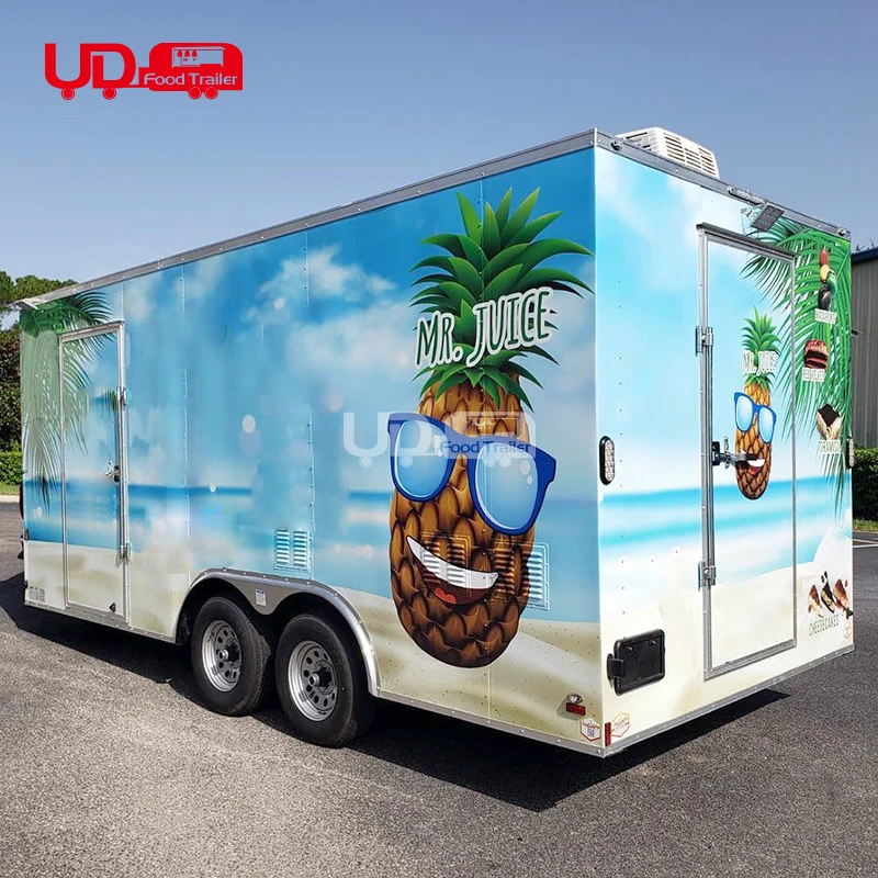 Food Truck with Full Kitchen Mobile Bbq Food Truck Concession Trailer Mobile Kitchen Snack Coffee Cart Food Trailer for Sale